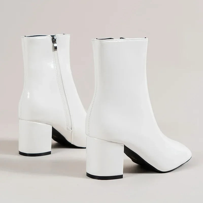 Enkellaars - Dames - Blokhak met Zijrits - Modieuze Schoenen - STIJL VOLGENDE