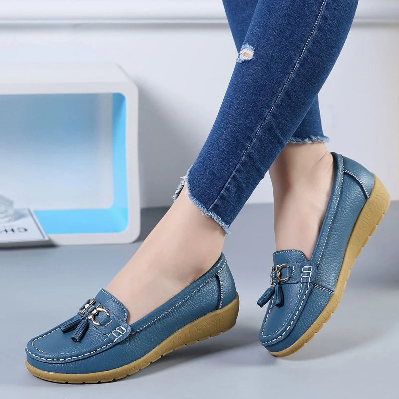 Leren Ballerina Flats - Dames - Cut-Out - Comfort - AVA