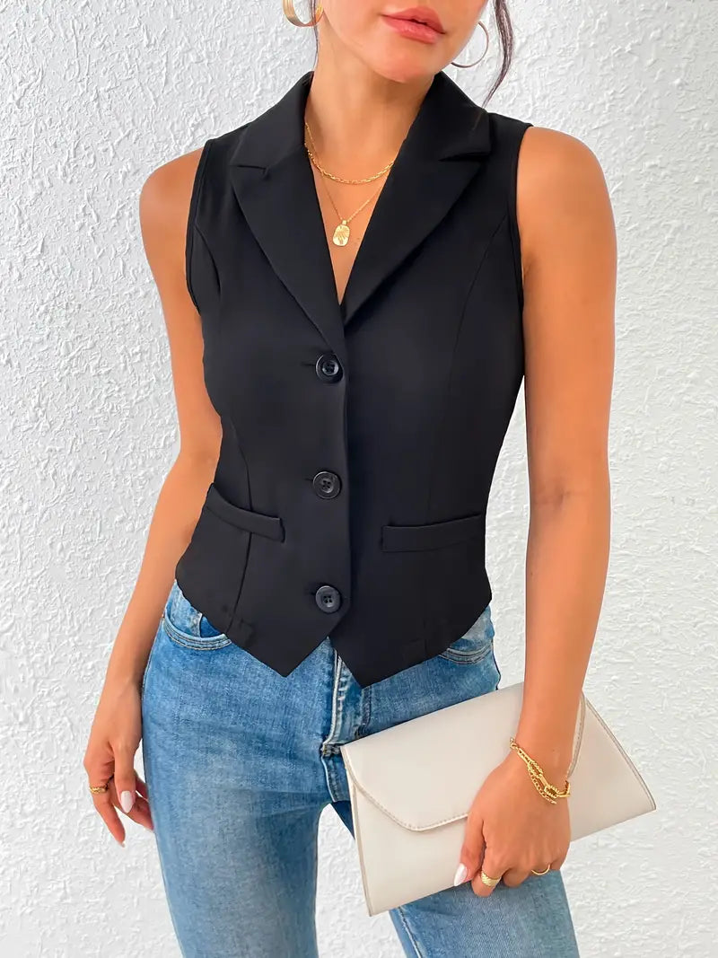 Dames - Mouwloze Vestenblouse - Elegante Getailleerde Pasvorm - Moderne Kleding - VESTBLOUSE ANKICA
