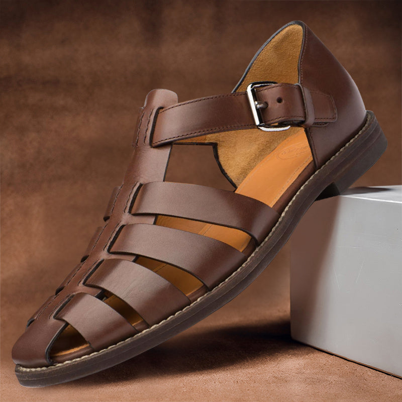 Vrouwen - Gesloten Teen Sandalen - Leren Materiaal - Ademend Ontwerp - Zomer Comfort