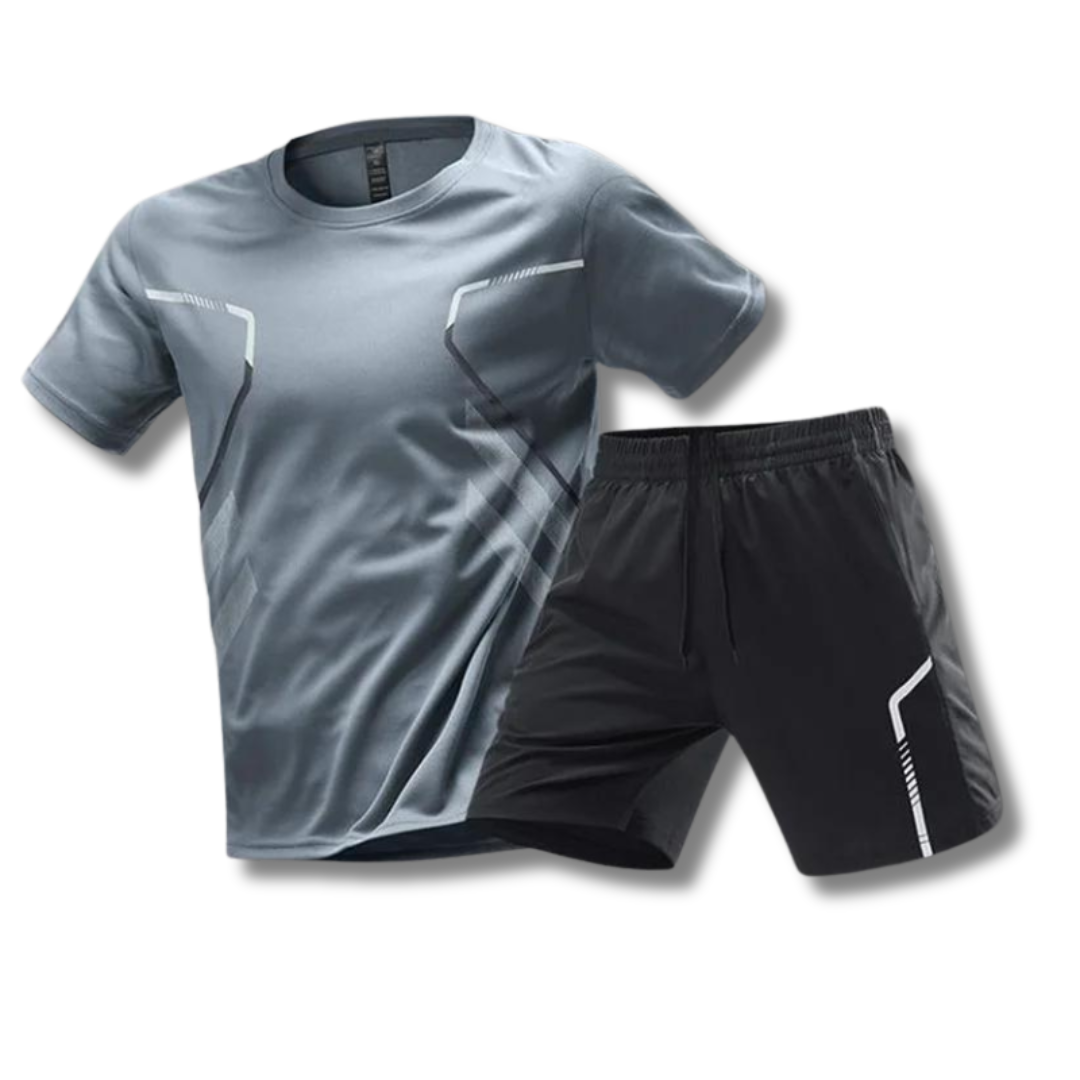 Heren - Padel Sport Outfit - Ademend Shirt en Short - Technische Sportset - SPORTIEVE STIJL
