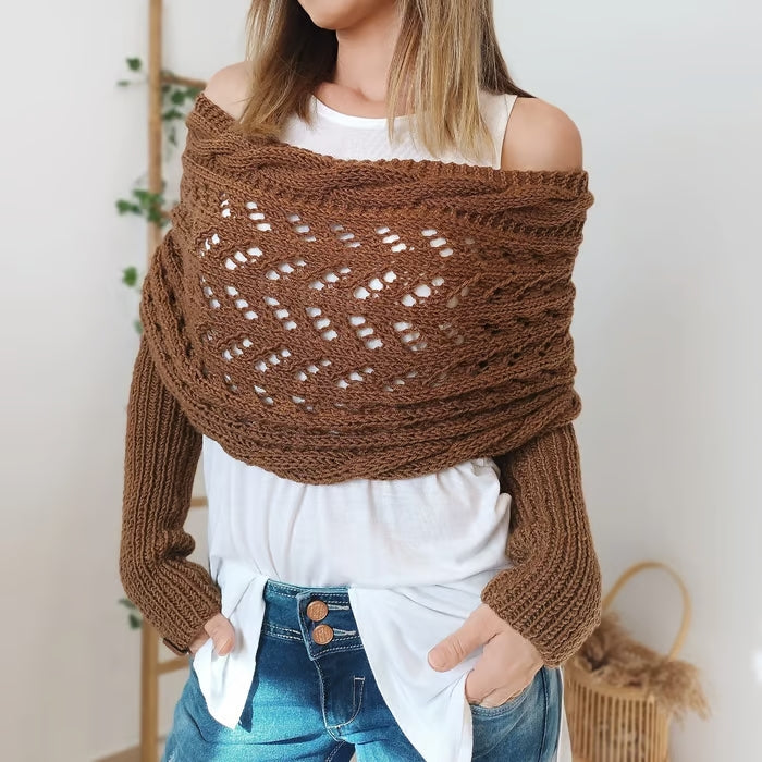Dames - Gebreid Schouderstuk - Luchtig Patroon - Comfortabele Draagstijl - MODERNE TOUCH