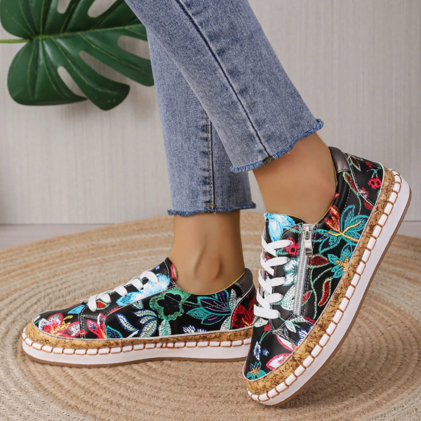 Veterschoenen - Dames - Bloemenprint - Bloemen Oxford - Lara