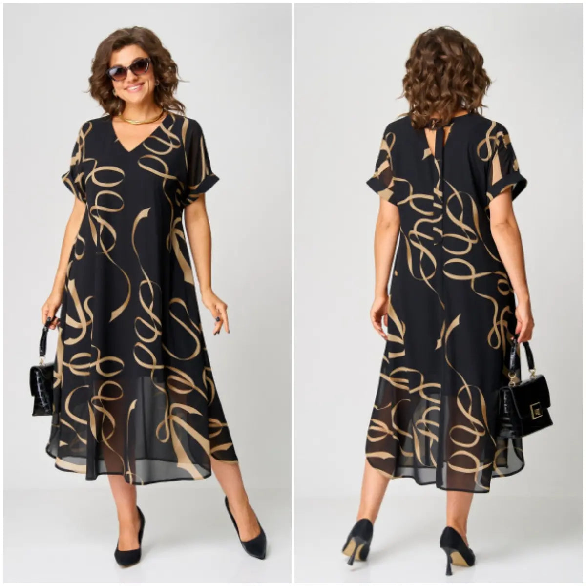 Vrouwen - Elegante Chiffon Jurk - Lichtgewicht Relaxed Fit - Zomermode - AVALEN EDGE