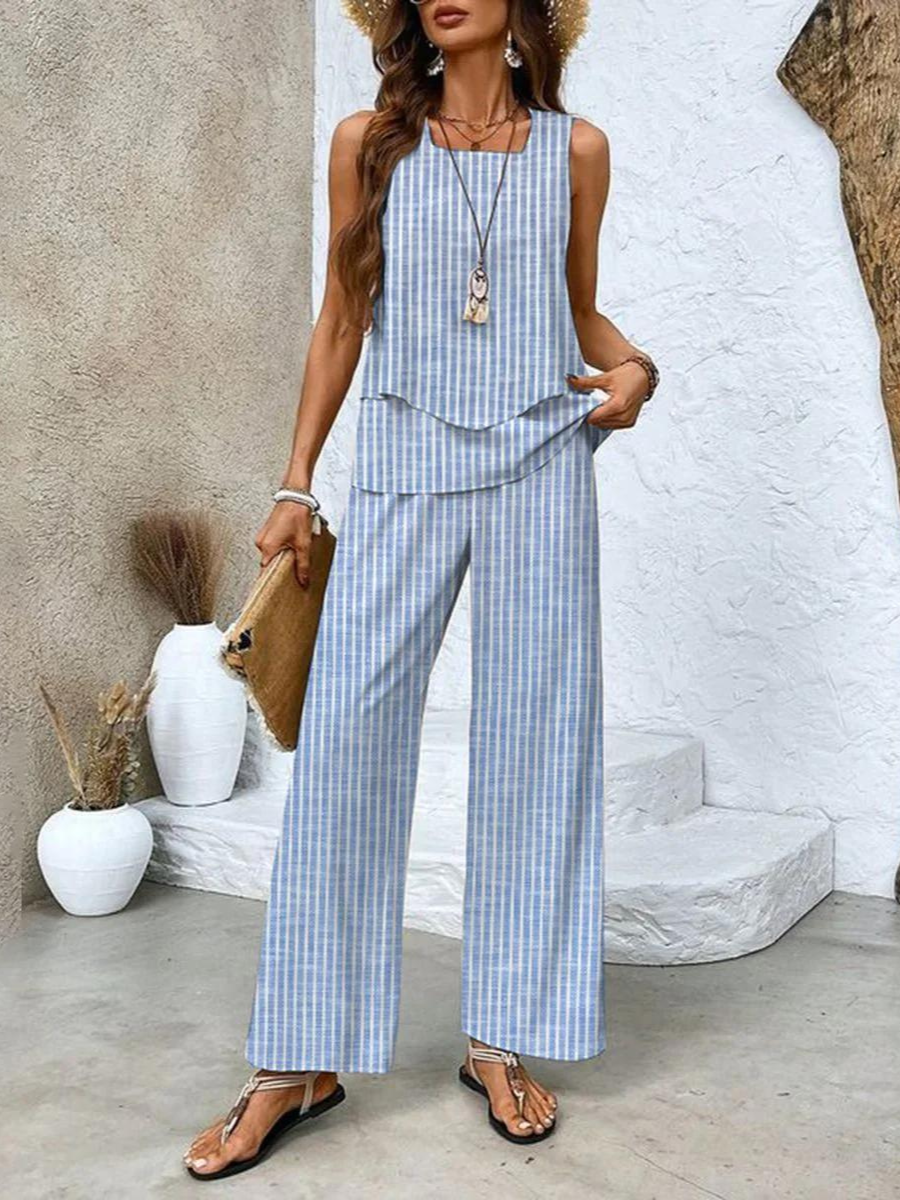 Tweedelige dames set met coltop en rok in elegante stretchstof – LunariaForm TwinSet