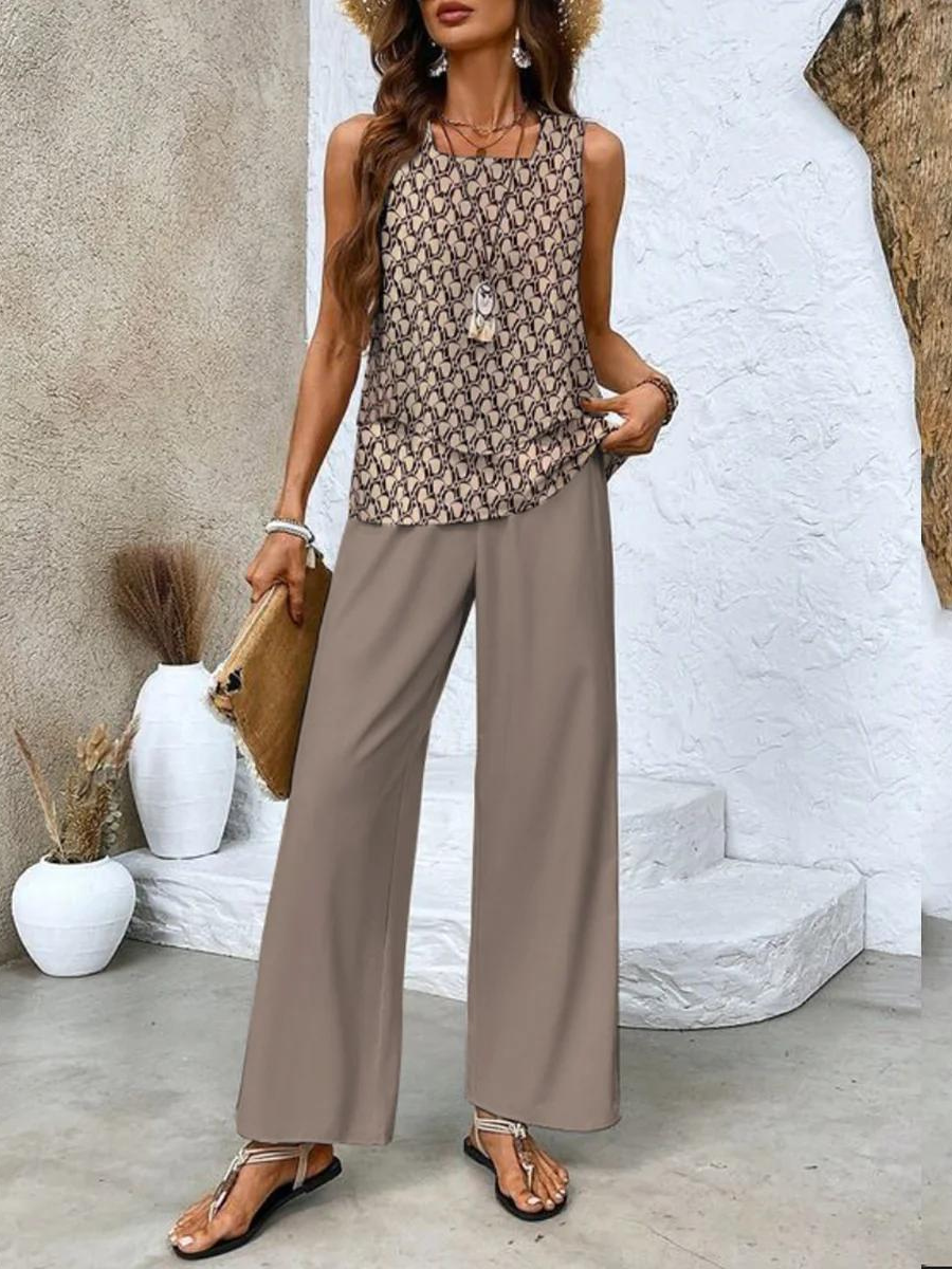 Tweedelige dames set met coltop en rok in elegante stretchstof – LunariaForm TwinSet