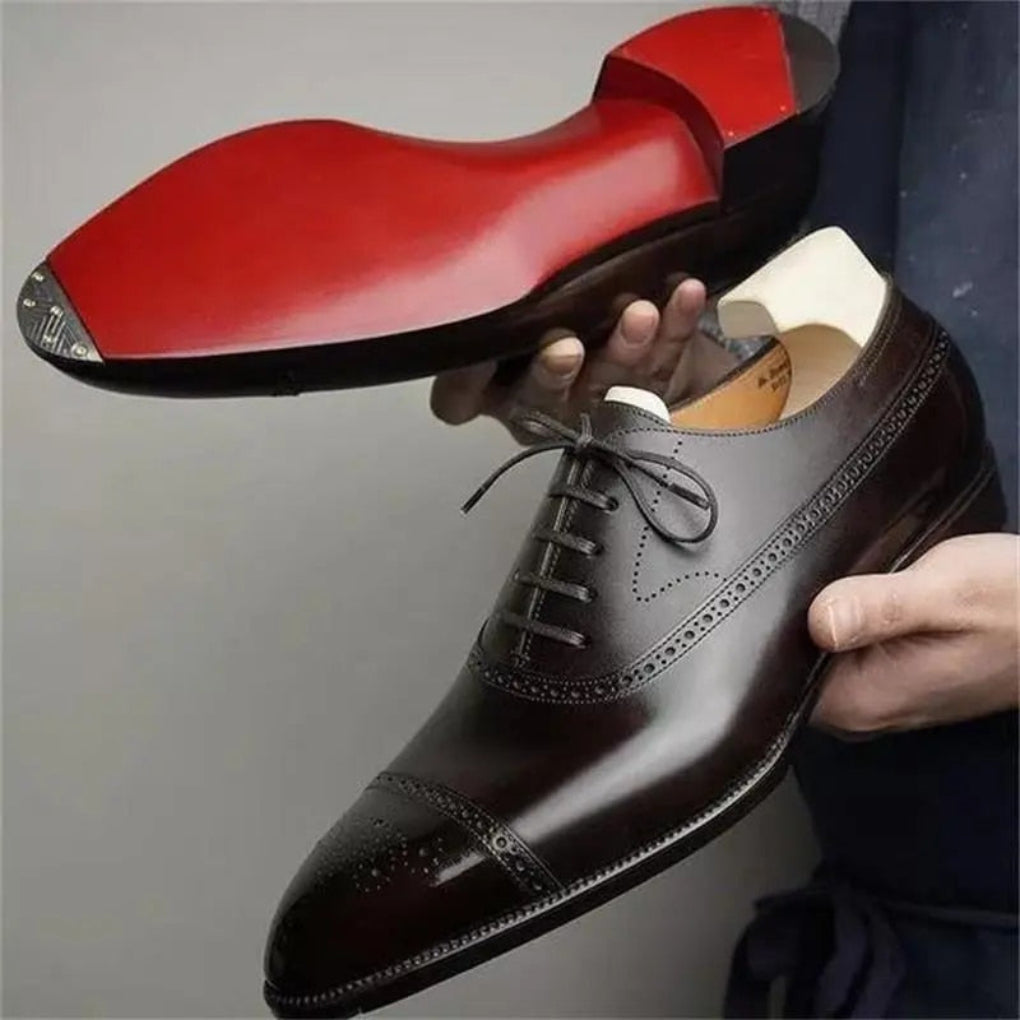 Oxford Schoenen - Heren - Gepolijste Leer - Brogue - Elegante