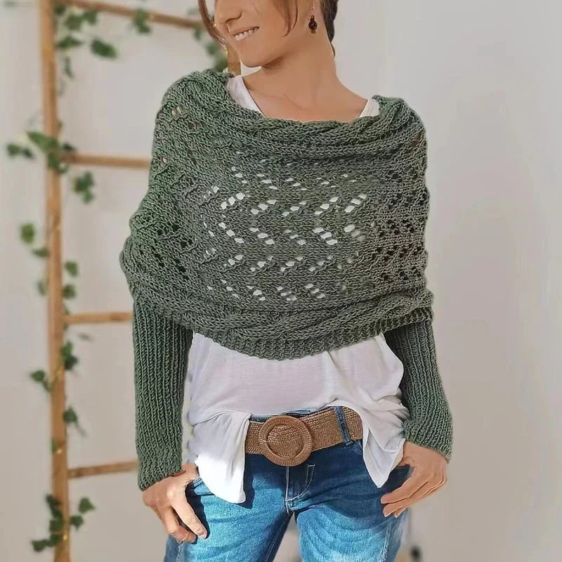 Dames - Gebreid Schouderstuk - Luchtig Patroon - Comfortabele Draagstijl - MODERNE TOUCH