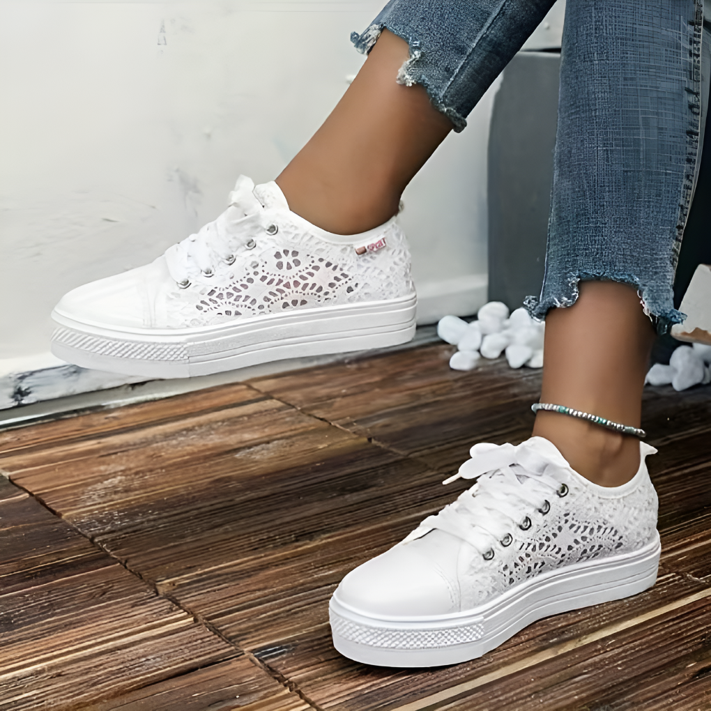 Sneaker - Dames - Ademendbreisel - Plateau - Casual Plate