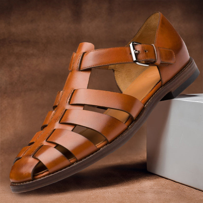 Vrouwen - Gesloten Teen Sandalen - Leren Materiaal - Ademend Ontwerp - Zomer Comfort