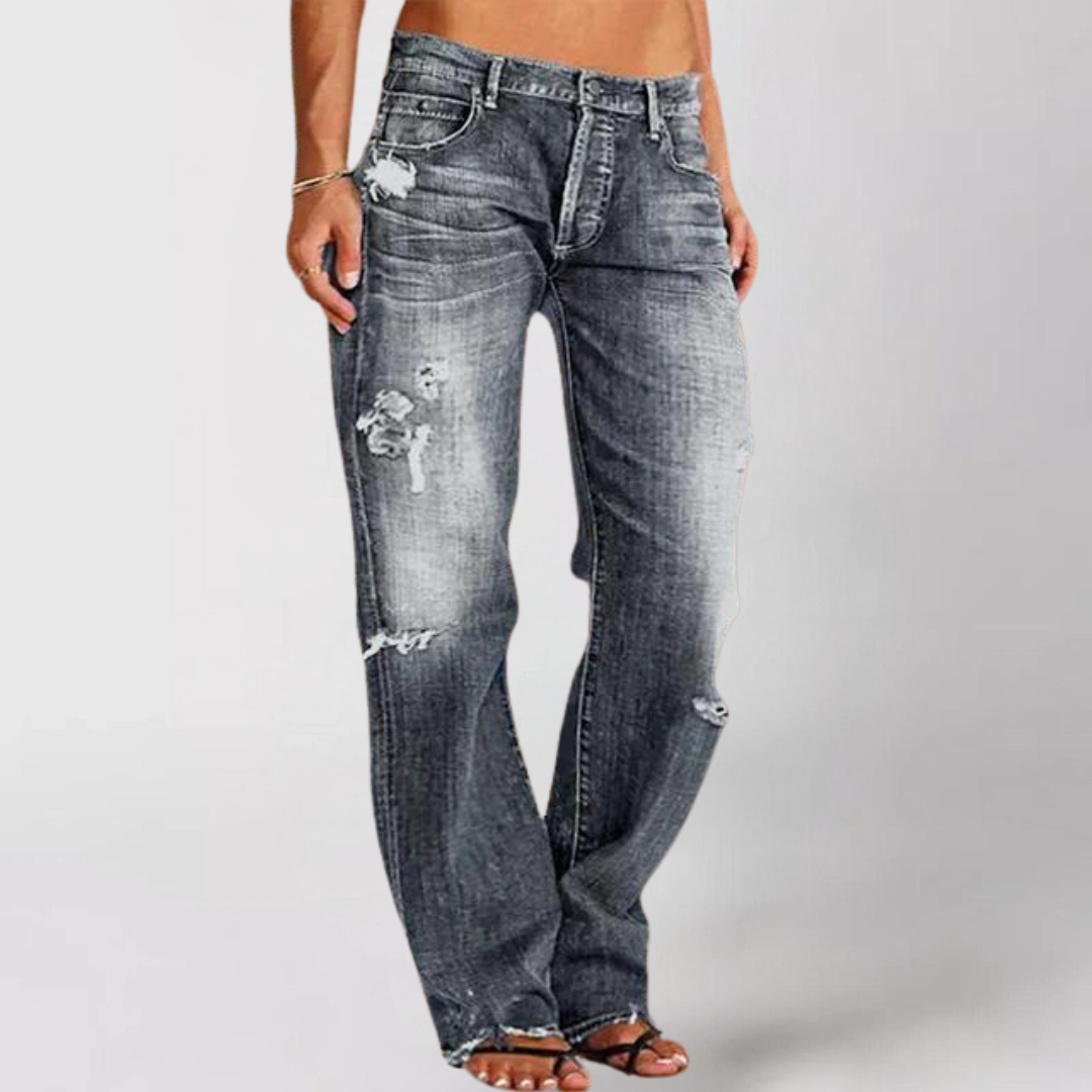 Dames - Losse wijde jeans - Comfortabele pasvorm - Stijlvolle casual kleding