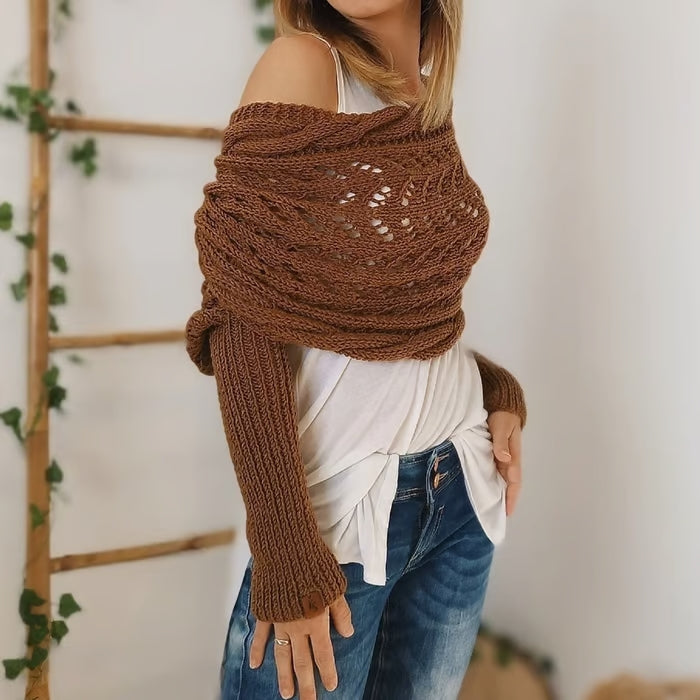 Dames - Gebreid Schouderstuk - Luchtig Patroon - Comfortabele Draagstijl - MODERNE TOUCH