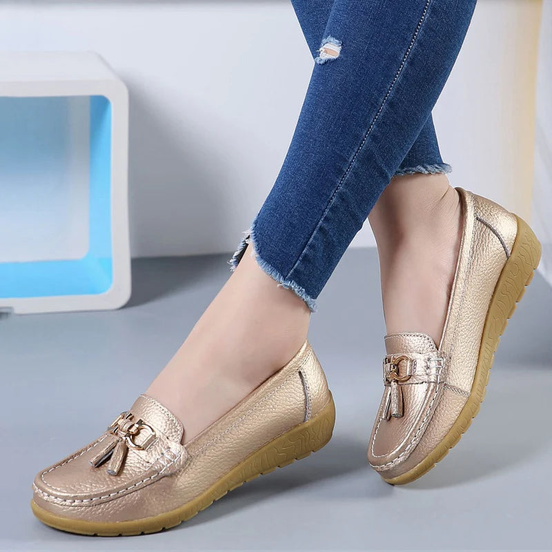 Leren Ballerina Flats - Dames - Cut-Out - Comfort - AVA