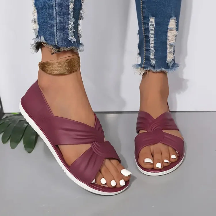 Vrouwen - Knoopontwerp Sandalen - Comfortabele Zomer Slides - Ideale Zomerschoenen - LUCIA