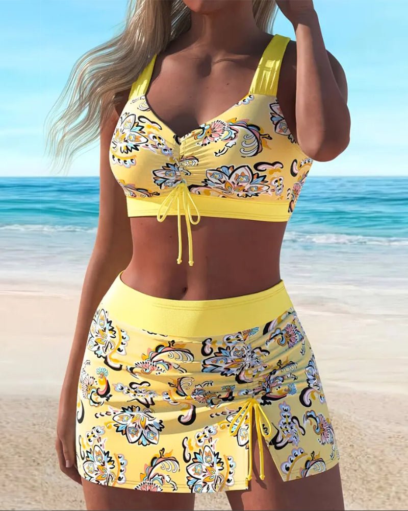 Twee-delig Badpak - Dames - Spandex en Polyester - Vakantie Mode - GESTREEPT DESIGN