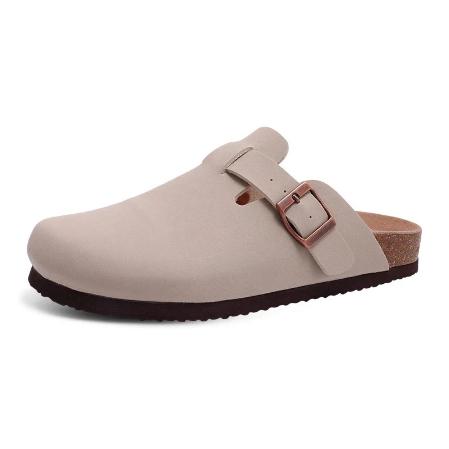 Trendy suède klompstijl sandalen met hak en comfortabel voetbed – VELVIA CLOGS