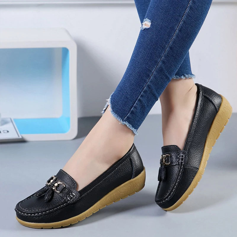 Leren Ballerina Flats - Dames - Cut-Out - Comfort - AVA