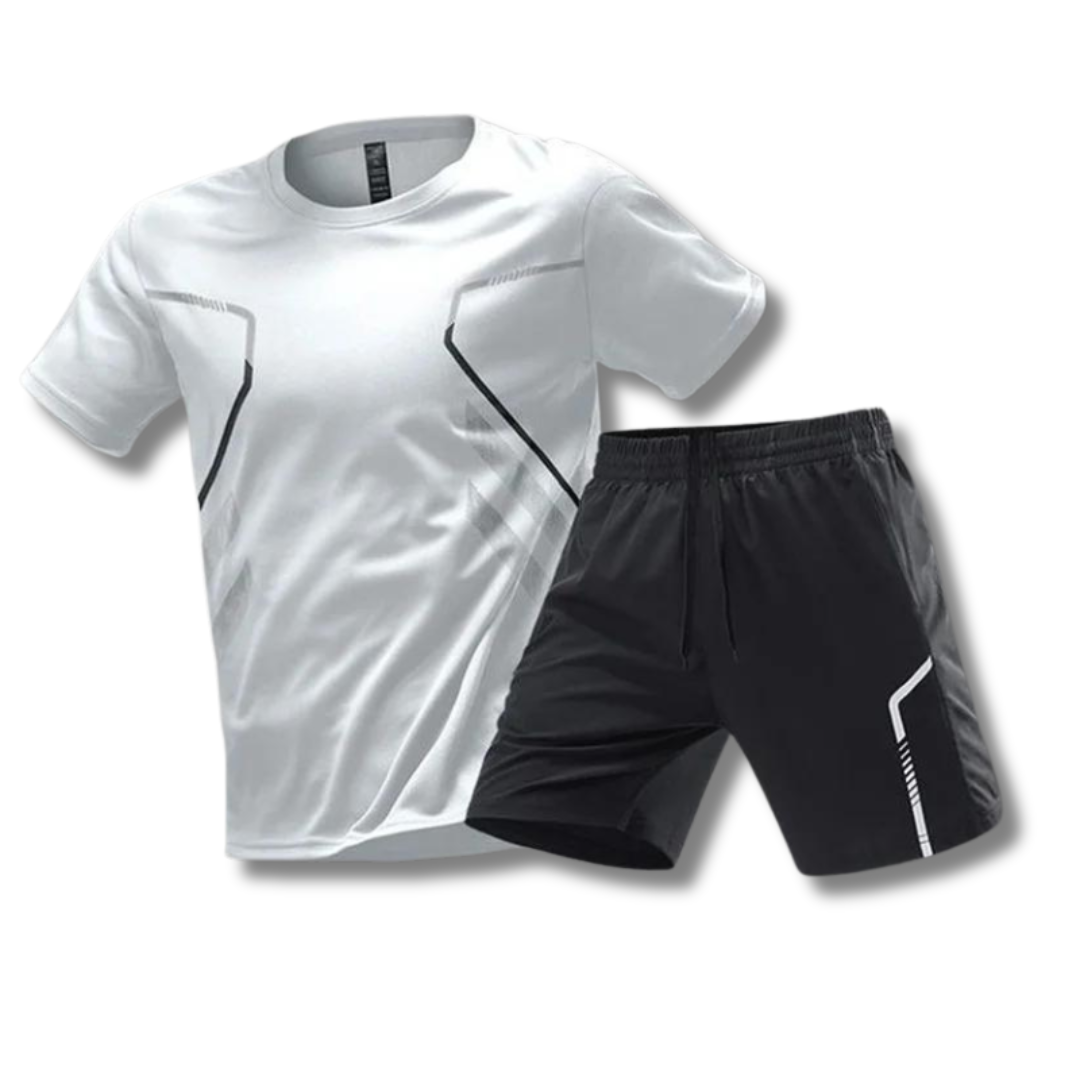 Heren - Padel Sport Outfit - Ademend Shirt en Short - Technische Sportset - SPORTIEVE STIJL