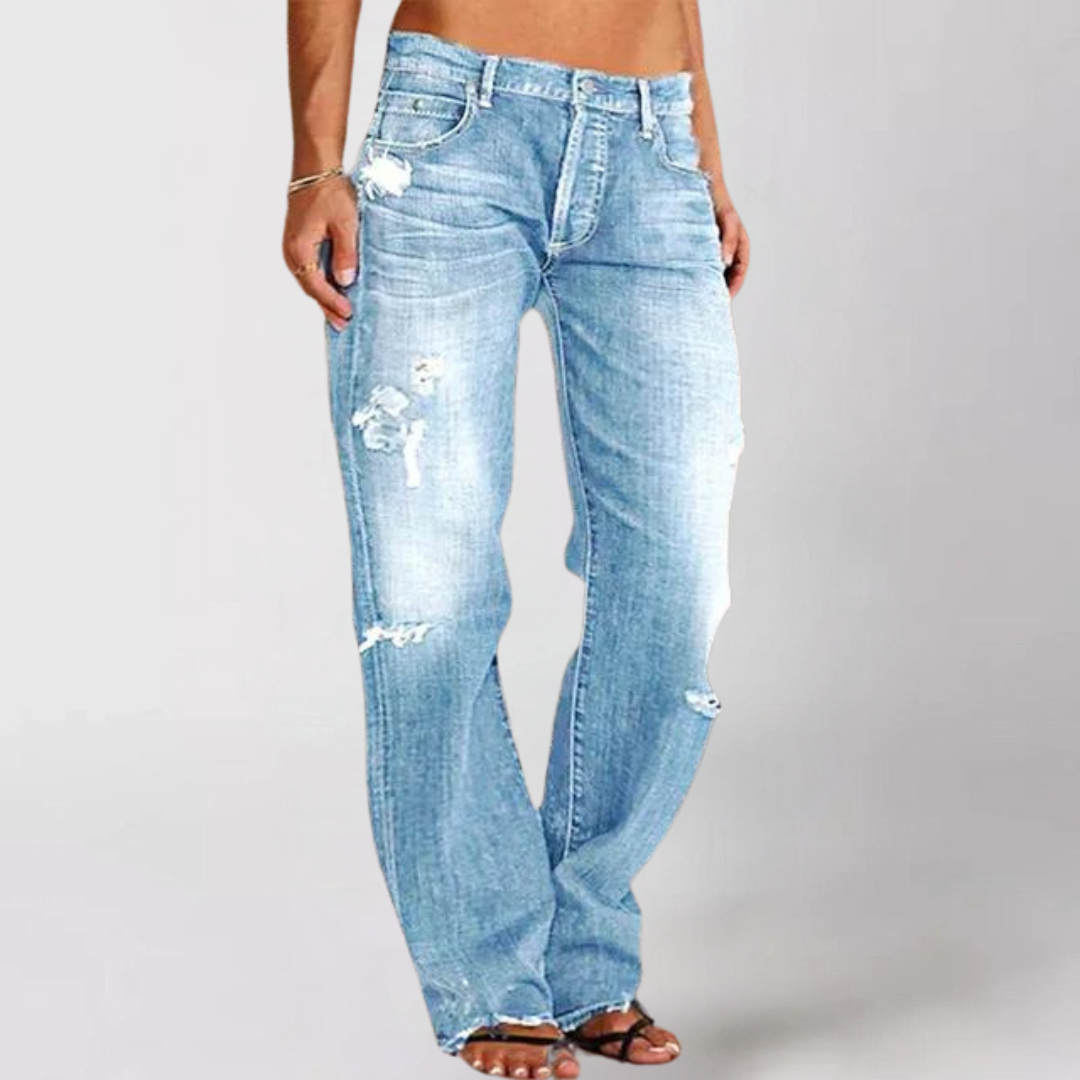 Dames - Losse wijde jeans - Comfortabele pasvorm - Stijlvolle casual kleding