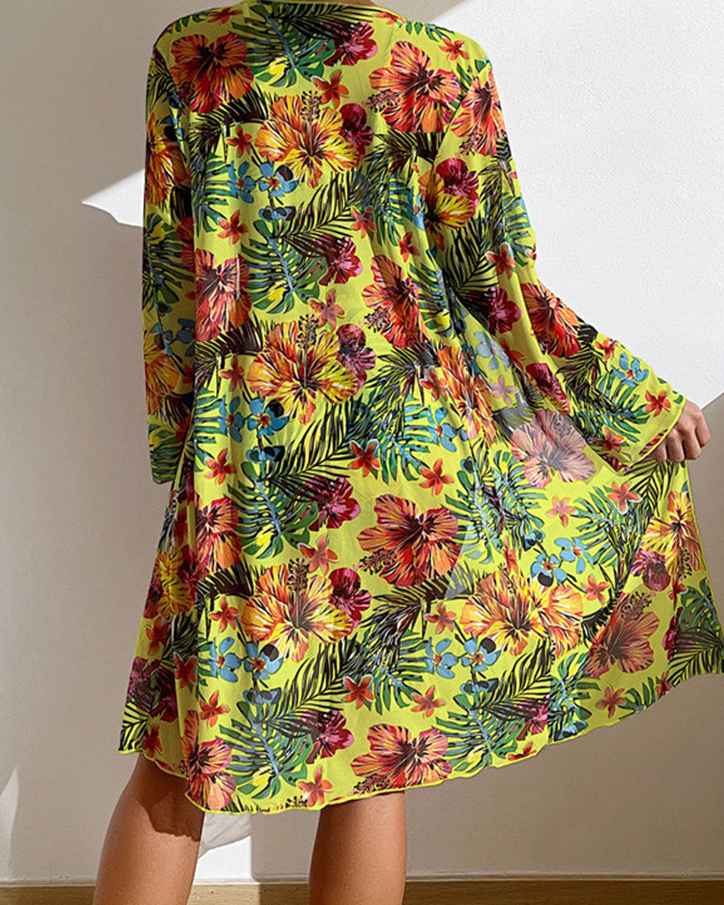 Driedelige bikini-set met bloemenprint en bijpassende rok – Solmira BloomSet