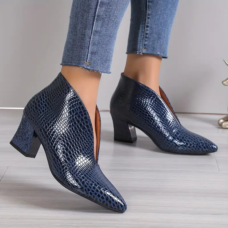 Stiletto Enkellaarzen - Dames - Kroko Patroon - Stijllaars