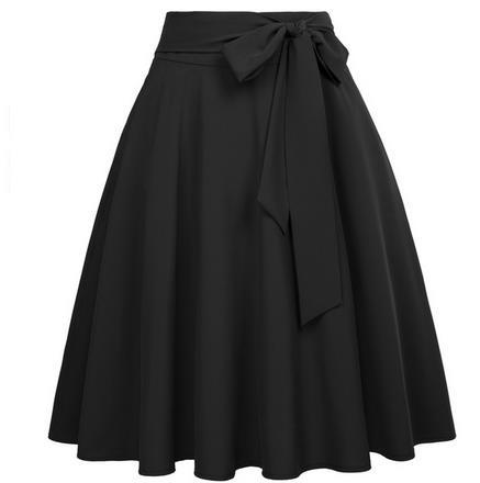Vrouwen - Hoge Taille A-lijn Rok - Zachte Katoenen Polyester Mix - Elegante Midi Rok - VLOEIENDE STIJL
