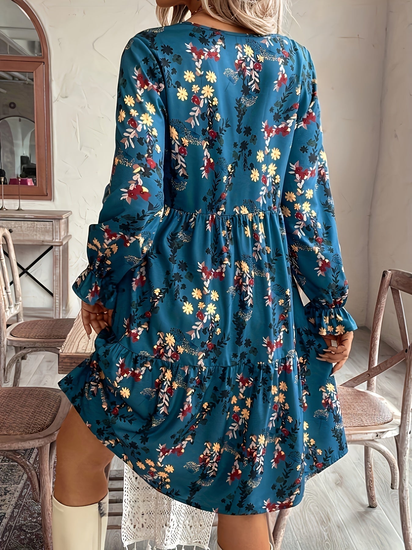 Vrouwen - Bloemenprint Jurk - Losse Pasvorm - Casual Vakantiekleding - ALIDA DRESS