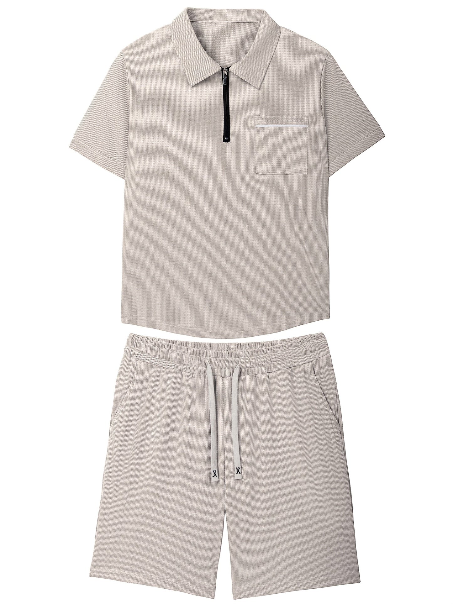 Heren - 2-delige Zomerpolo Set - Ademend Materiaal - Casual Outfit - ZOMERSTIJL
