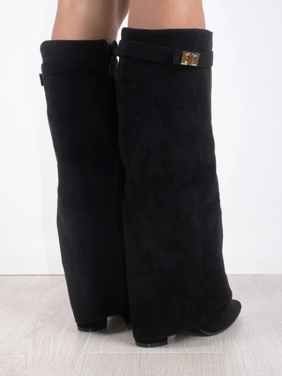 Kniehoge Laarzen - Vrouwen - Suede Hak - Dames Laarzen - NIX