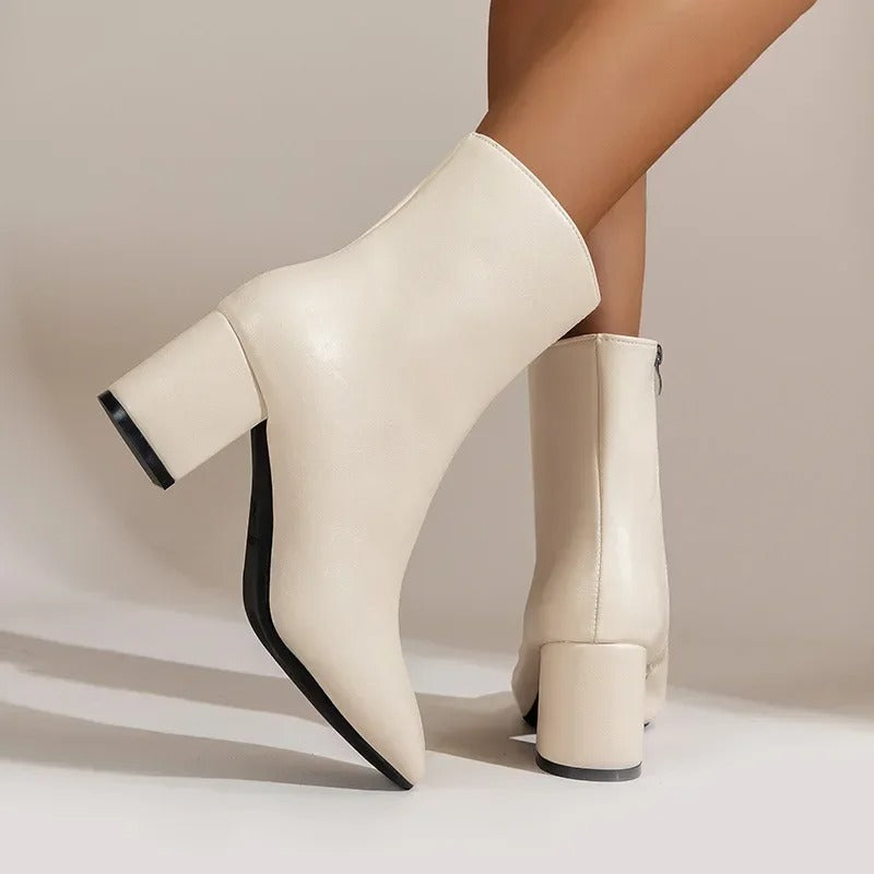 Enkellaars - Dames - Blokhak met Zijrits - Modieuze Schoenen - STIJL VOLGENDE