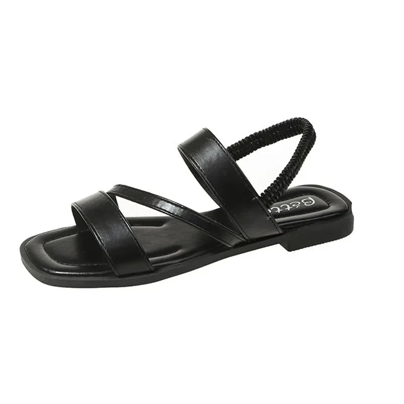 Vrouwen - Minimalistische Leren Sandalen - Comfortabel Plat Ontwerp - Stijlvolle Zomer Schoenen - LUCAS