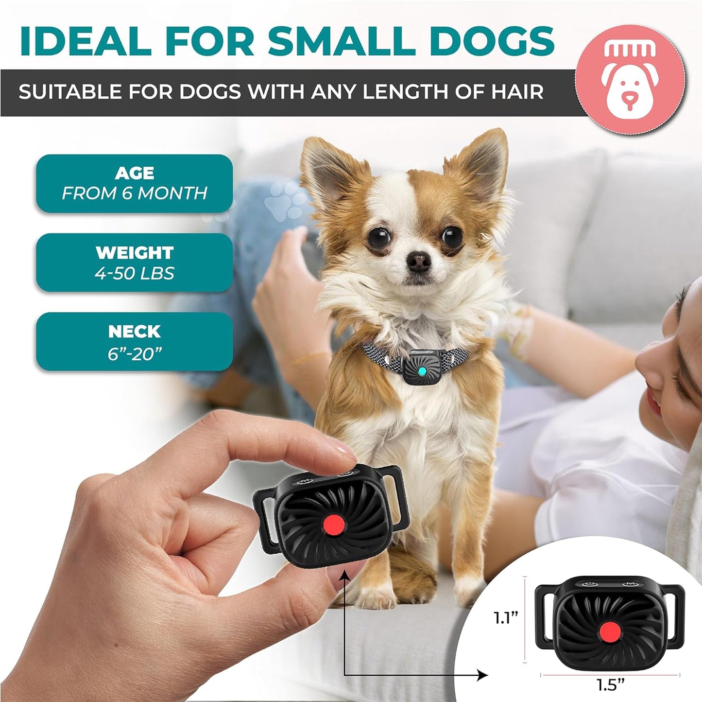 BARKGUARD - Anti-blaf halsband voor kleine honden