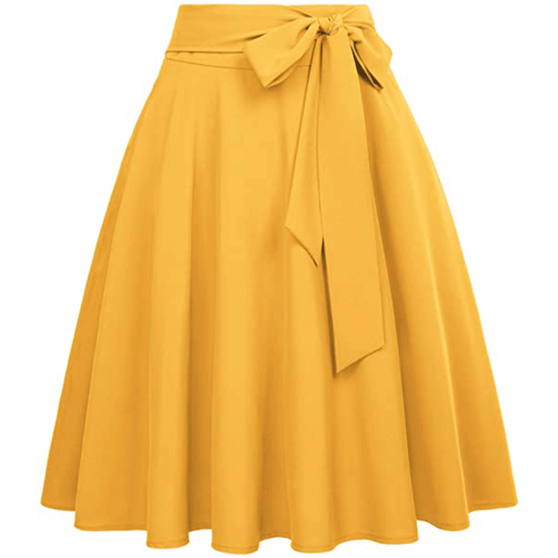 Vrouwen - Hoge Taille A-lijn Rok - Zachte Katoenen Polyester Mix - Elegante Midi Rok - VLOEIENDE STIJL