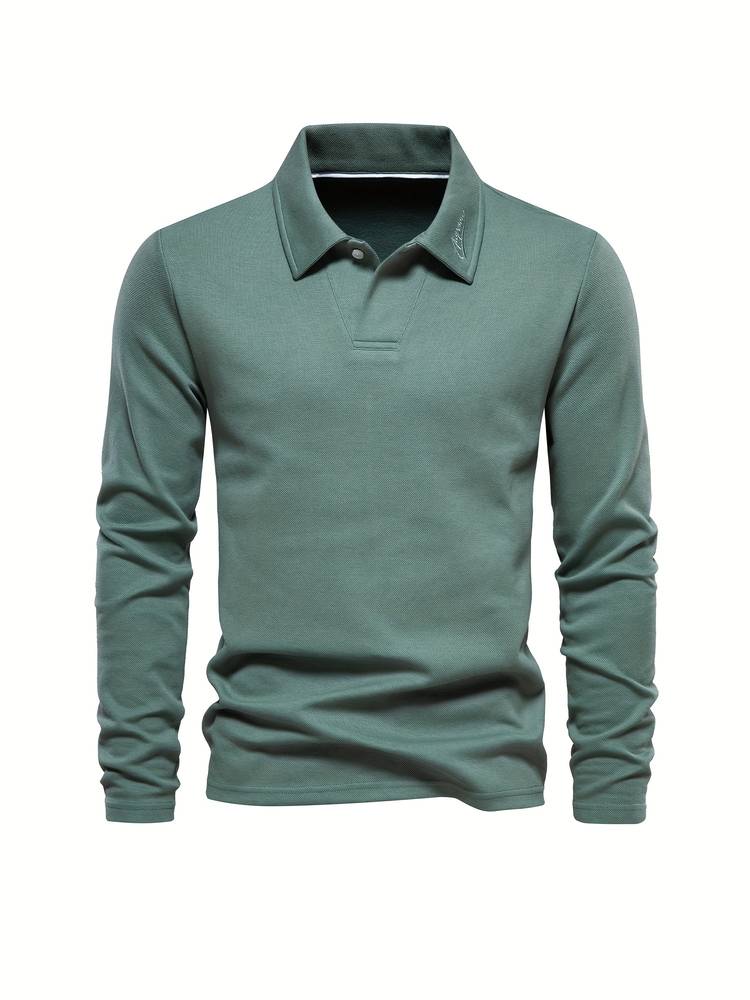 ELIOT – Lange mouwen poloshirt met klassieke kraag voor een tijdloze uitstraling