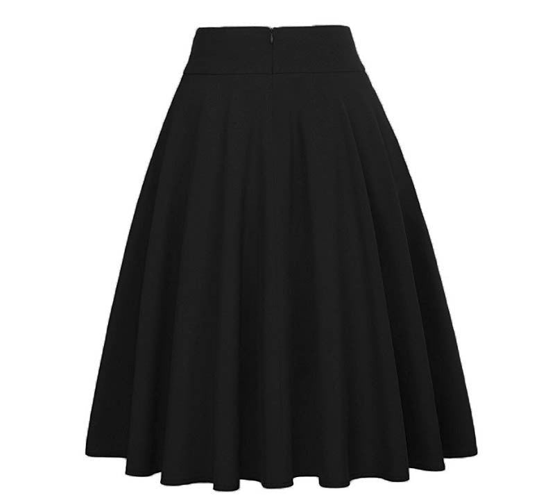 Vrouwen - Hoge Taille A-lijn Rok - Zachte Katoenen Polyester Mix - Elegante Midi Rok - VLOEIENDE STIJL