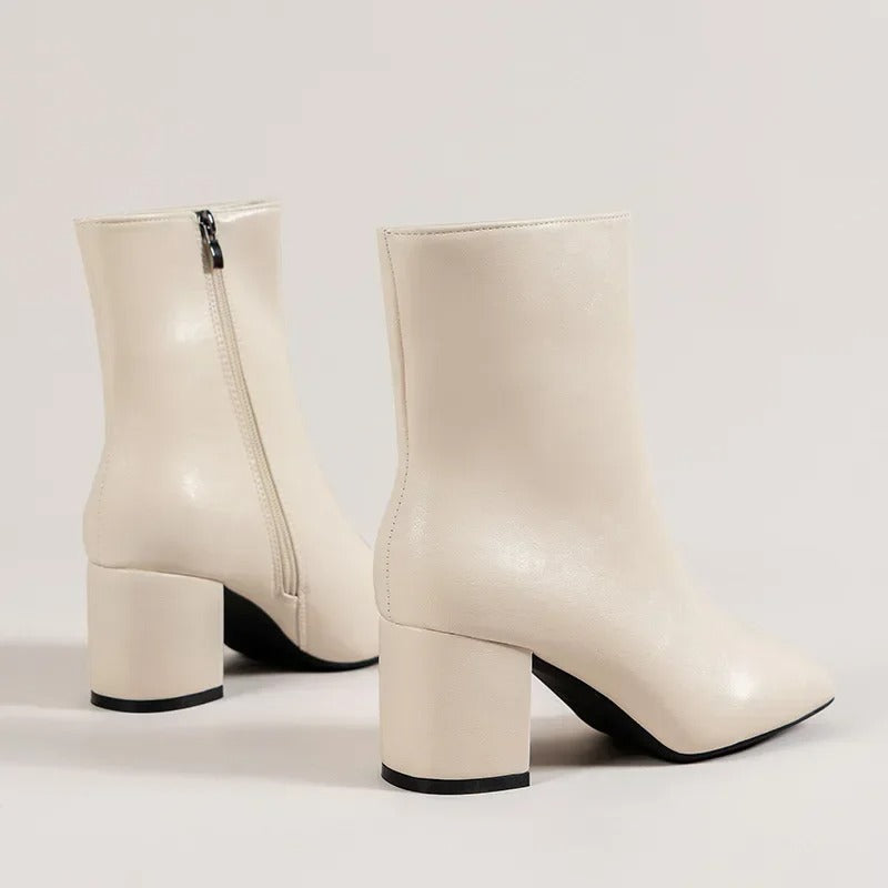 Enkellaars - Dames - Blokhak met Zijrits - Modieuze Schoenen - STIJL VOLGENDE
