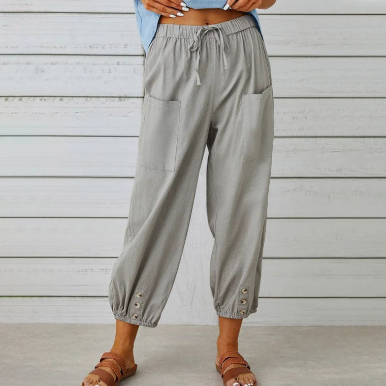 Dames - Hoge Taille Broek - Lichtgewicht en Ademend - Zomer Outfit - ELEGANTE STIJL