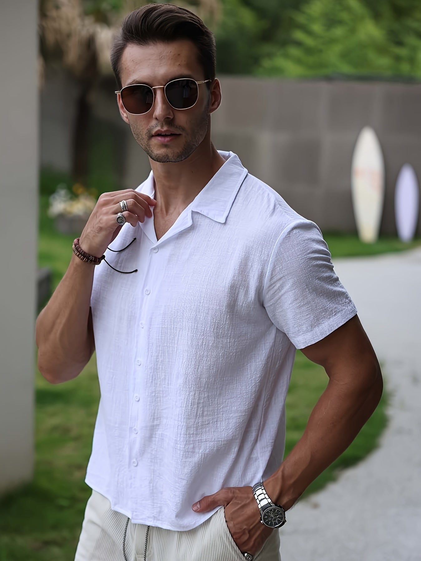 Heren - Casual Linnen Overhemd - Ademend Materiaal - Zomer Mode - CAELAN EDGE