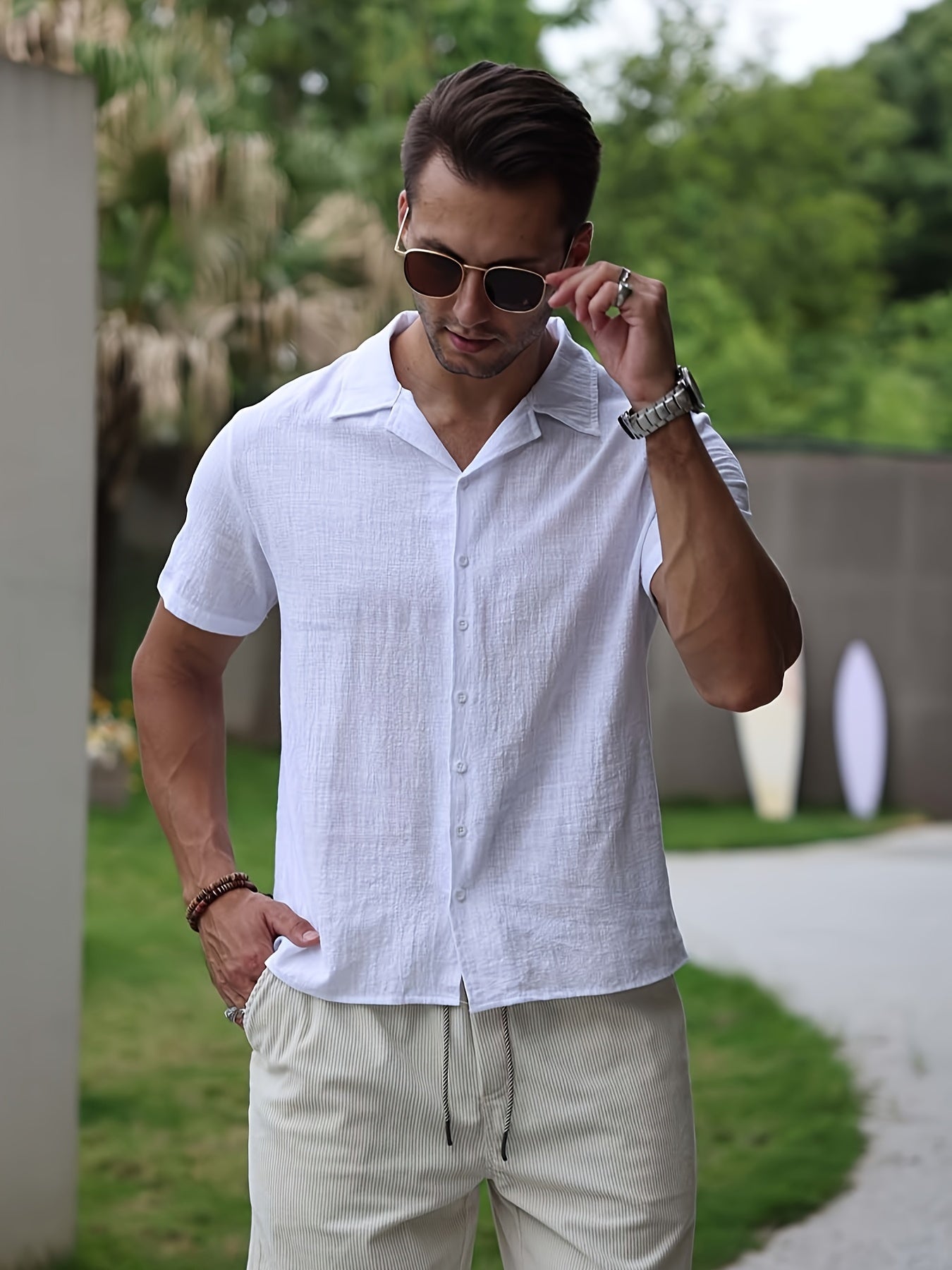 Heren - Casual Linnen Overhemd - Ademend Materiaal - Zomer Mode - CAELAN EDGE