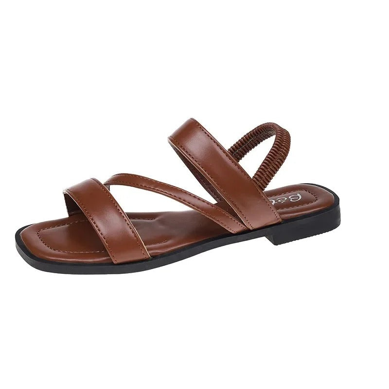 Vrouwen - Minimalistische Leren Sandalen - Comfortabel Plat Ontwerp - Stijlvolle Zomer Schoenen - LUCAS