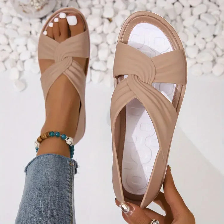 Vrouwen - Knoopontwerp Sandalen - Comfortabele Zomer Slides - Ideale Zomerschoenen - LUCIA