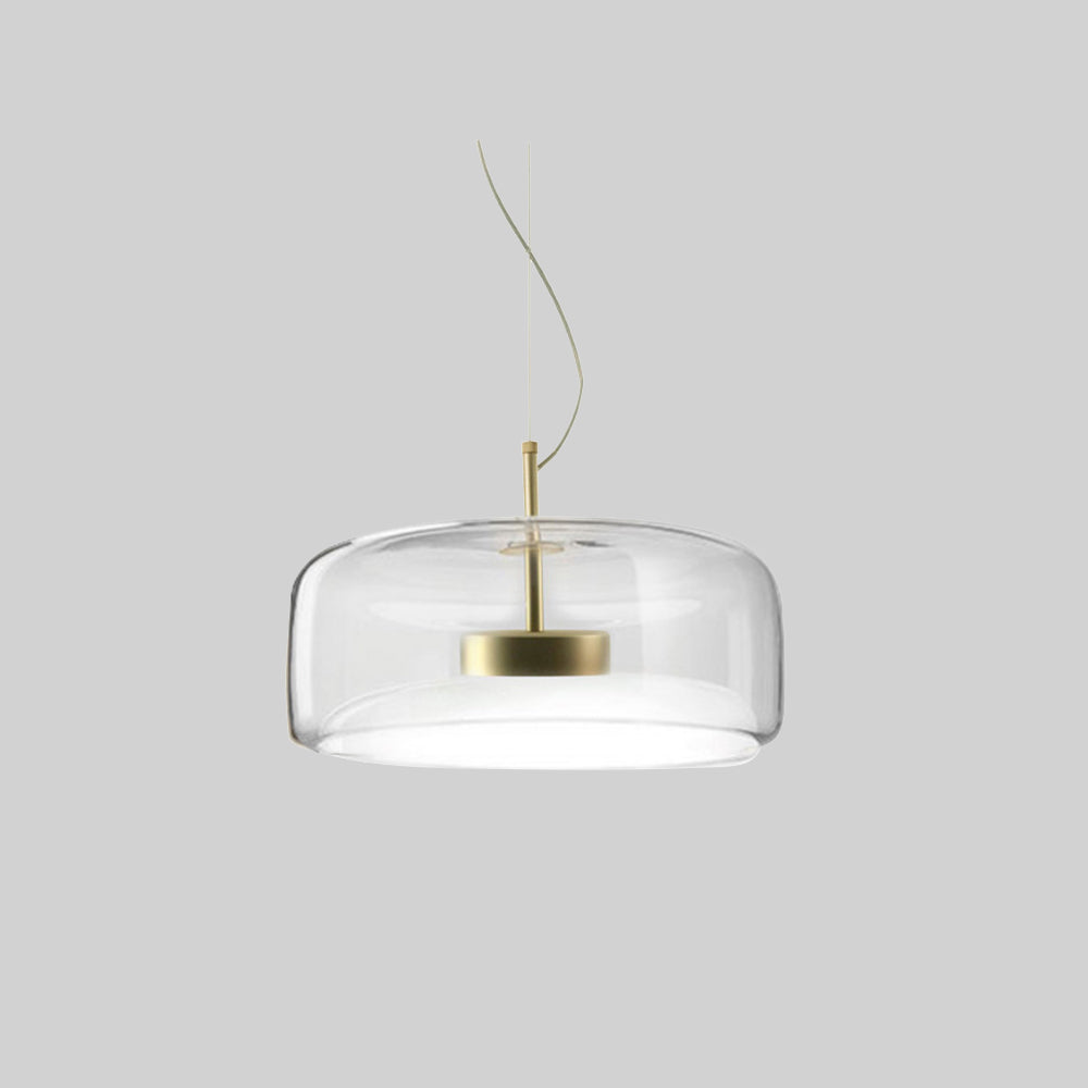 NOYA – Retro LED hanglamp in goud en amber voor een elegante touch
