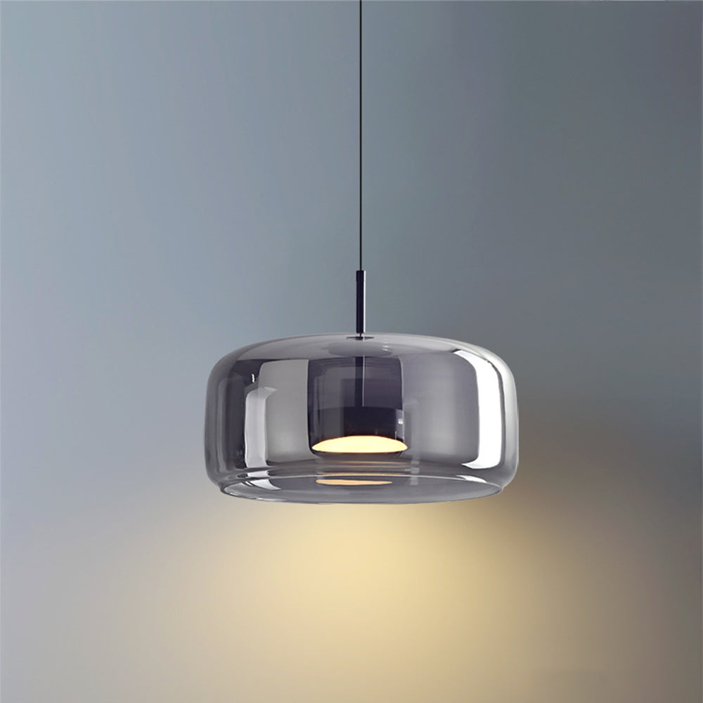 NOYA – Retro LED hanglamp in goud en amber voor een elegante touch