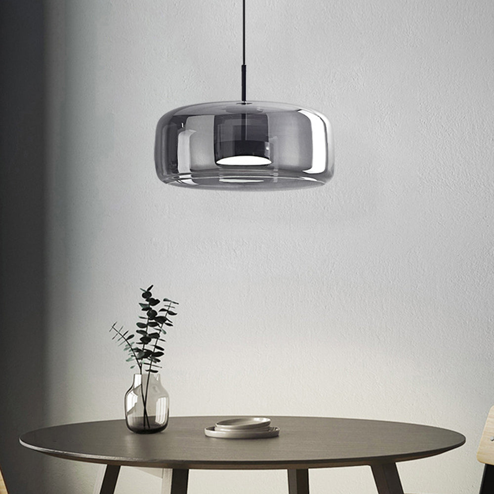 NOYA – Retro LED hanglamp in goud en amber voor een elegante touch