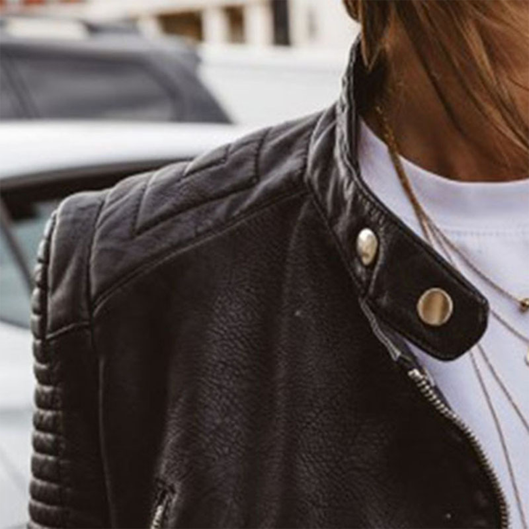 Jas - Vrouwen - Synthetisch Leer - Dames Bikerjas - Nocturne