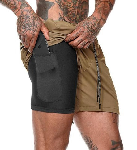 Mannen - Hardloopshort - Dubbele Laag - Ademend en Comfortabel - IDEALE RUNNER