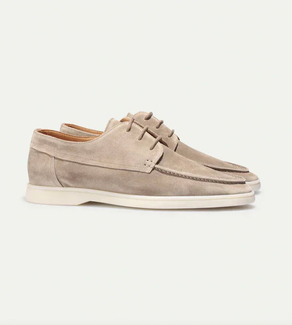 Heren - Leren Veterschoen - Suède Look - Elegante Stijl - REFINED STEP