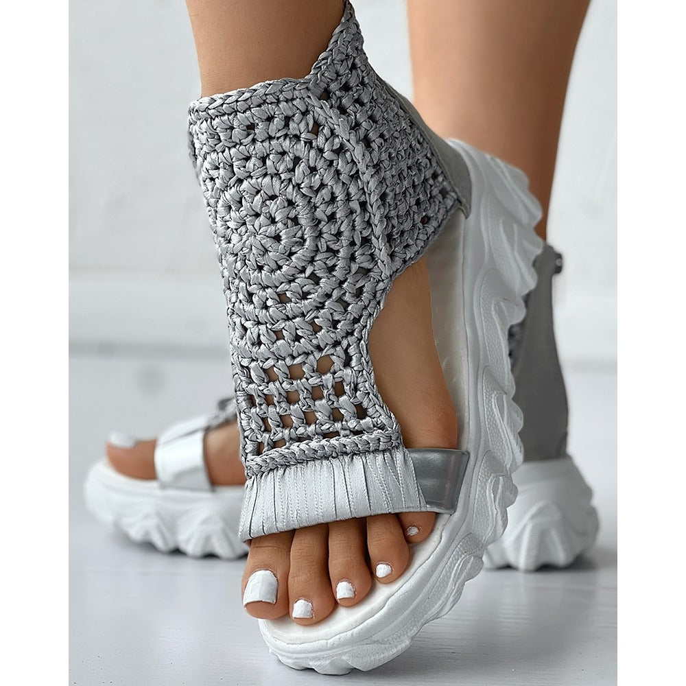 Gevlochten Sandalen - Dames - Schokabsorberende Zolen - Comfortabele Schoenen - ZOMERGENOT