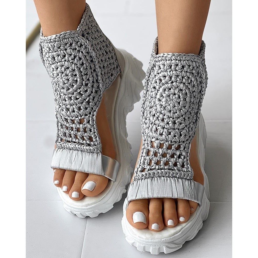 Gevlochten Sandalen - Dames - Schokabsorberende Zolen - Comfortabele Schoenen - ZOMERGENOT