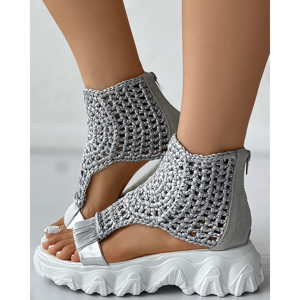 Gevlochten Sandalen - Dames - Schokabsorberende Zolen - Comfortabele Schoenen - ZOMERGENOT